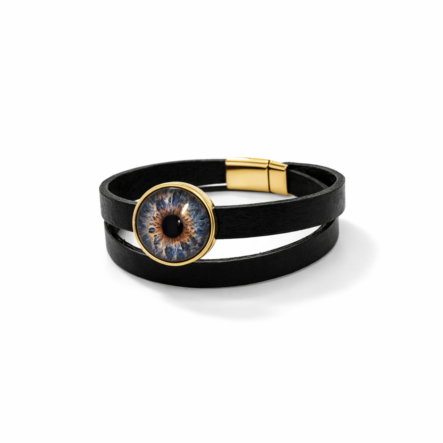 Leather Wrap Bracelet Personalised with Iris