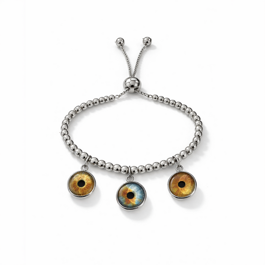 Beaded Bracelet Personalised with Iris Charms